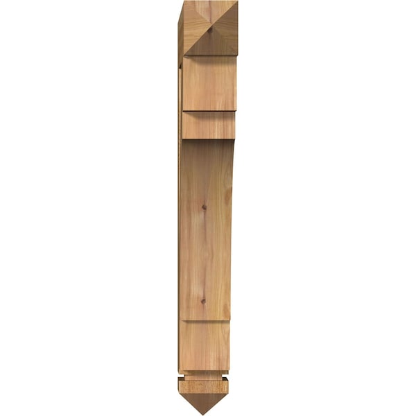 Merced Arts & Crafts Rough Sawn Bracket, Western Red Cedar, 4W X 20D X 32H